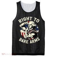 Right To Bare Arms 4th Of July Funny Gym George Washington Mesh Reversible Basketball Jersey Tank thumb 0