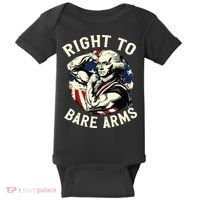 Right To Bare Arms 4th Of July Funny Gym George Washington Baby Bodysuit thumb 0