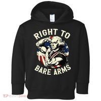 Right To Bare Arms 4th Of July Funny Gym George Washington Toddler Hoodie thumb 0