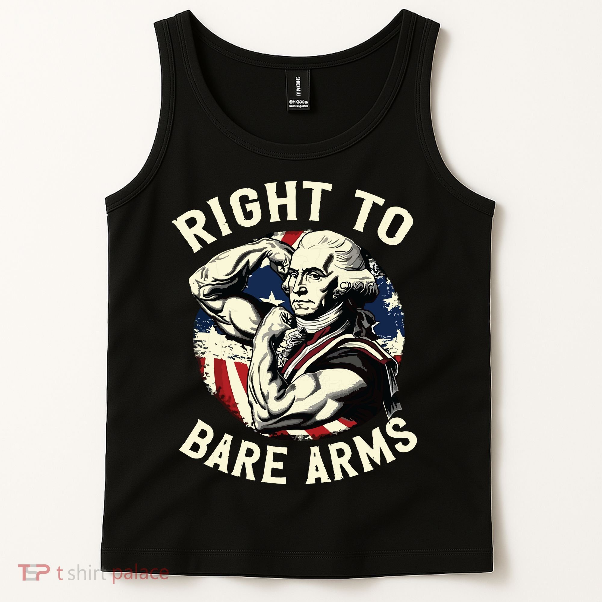 Right To Bare Arms 4th Of July Funny Gym George Washington Tank Top