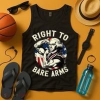Right To Bare Arms 4th Of July Funny Gym George Washington Tank Top thumb 4