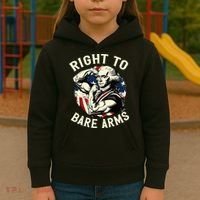 Right To Bare Arms 4th Of July Funny Gym George Washington Kids Hoodie thumb 3