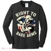 Right To Bare Arms 4th Of July Funny Gym George Washington Kids Long Sleeve Shirt thumb 0