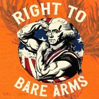 Right To Bare Arms 4th Of July Funny Gym George Washington Kati Licensed 12" Camo Cuffed Beanie thumb 2
