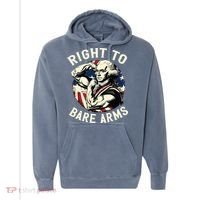 Right To Bare Arms 4th Of July Funny Gym George Washington Comfort Colors Garment-Dyed Hooded Sweatshirt thumb 0