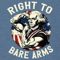 Right To Bare Arms 4th Of July Funny Gym George Washington Comfort Colors Garment-Dyed Hooded Sweatshirt thumb 2