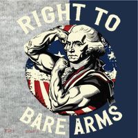 Right To Bare Arms 4th Of July Funny Gym George Washington Kids Colorblock Raglan Jersey thumb 2