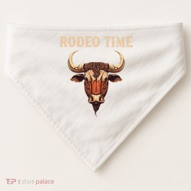 Rodeo Time Bull Riding Cowboy Bull Rider USA-Made Doggie Bandana