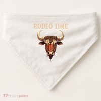 Rodeo Time Bull Riding Cowboy Bull Rider USA-Made Doggie Bandana thumb 0