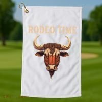 Rodeo Time Bull Riding Cowboy Bull Rider Golf Towel thumb 1