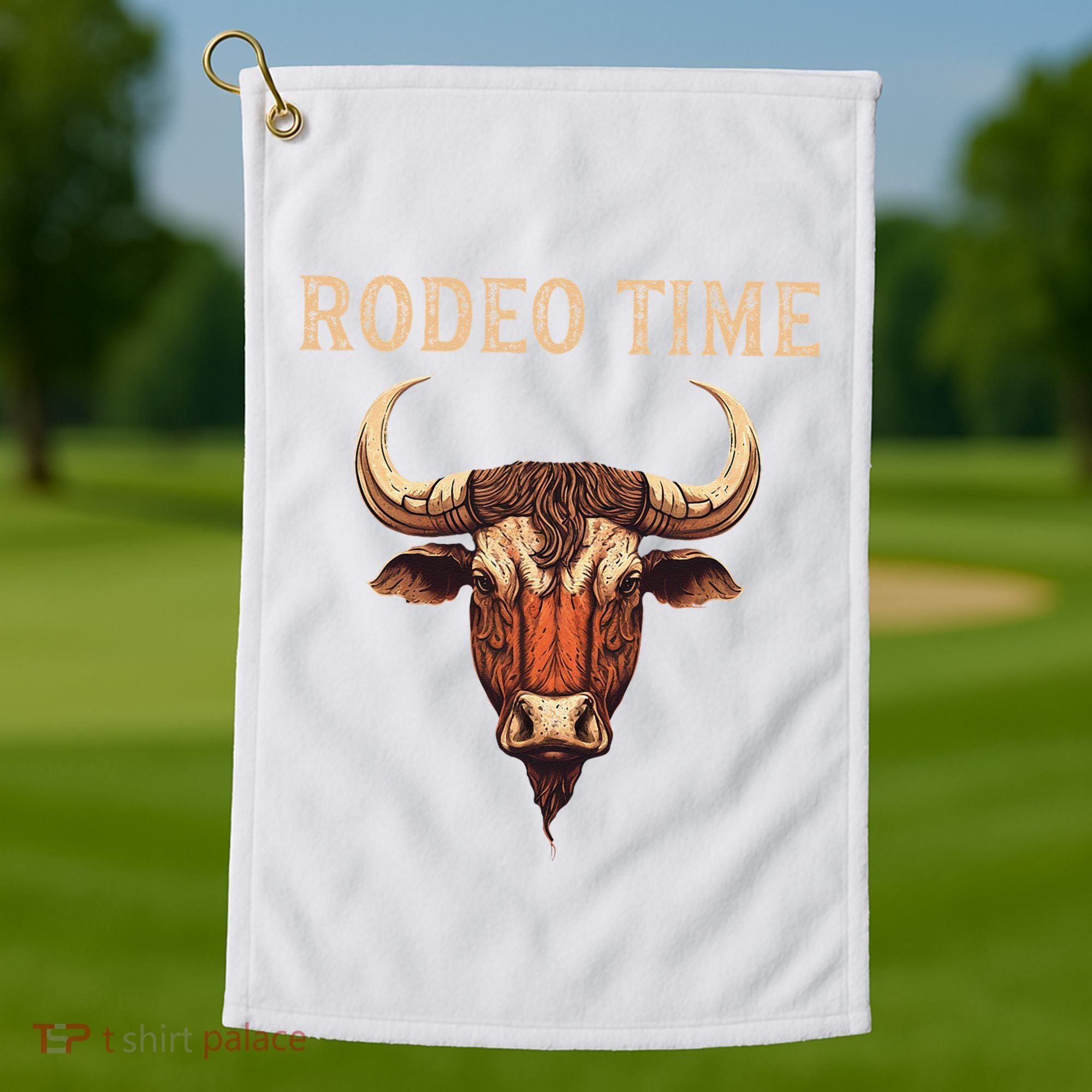 Rodeo Time Bull Riding Cowboy Bull Rider Golf Towel