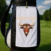 Rodeo Time Bull Riding Cowboy Bull Rider Golf Towel thumb 2