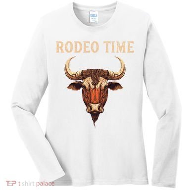 Rodeo Time Bull Riding Cowboy Bull Rider Women's Long Sleeve Shirt
