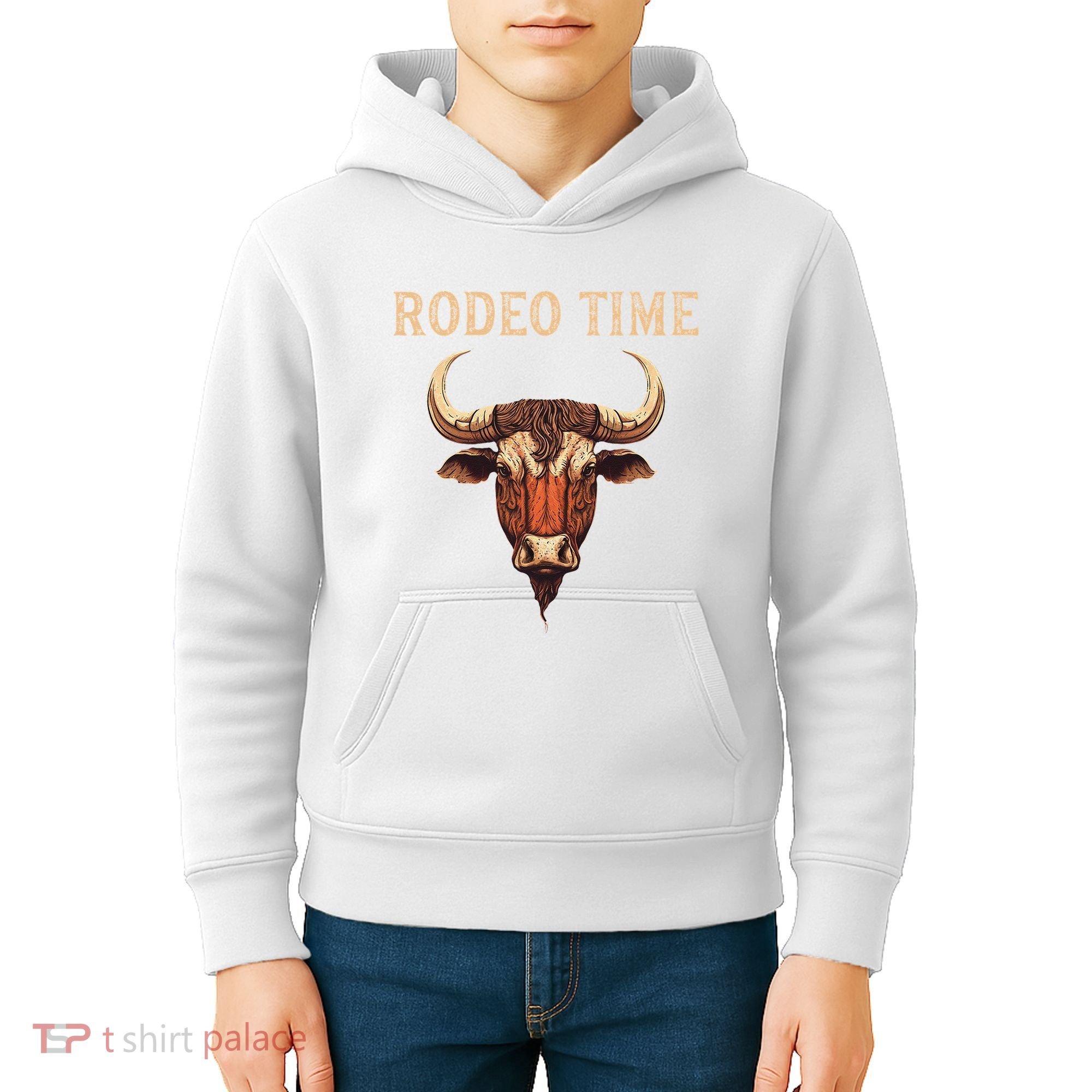 Rodeo Time Bull Riding Cowboy Bull Rider Kids Hoodie