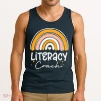 Reading Teacher Back School Special Literacy Coach Squad Tank Top thumb 3