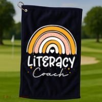 Reading Teacher Back School Special Literacy Coach Squad Golf Towel thumb 1