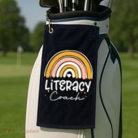 Reading Teacher Back School Special Literacy Coach Squad Golf Towel thumb 2