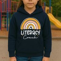 Reading Teacher Back School Special Literacy Coach Squad Kids Hoodie thumb 3
