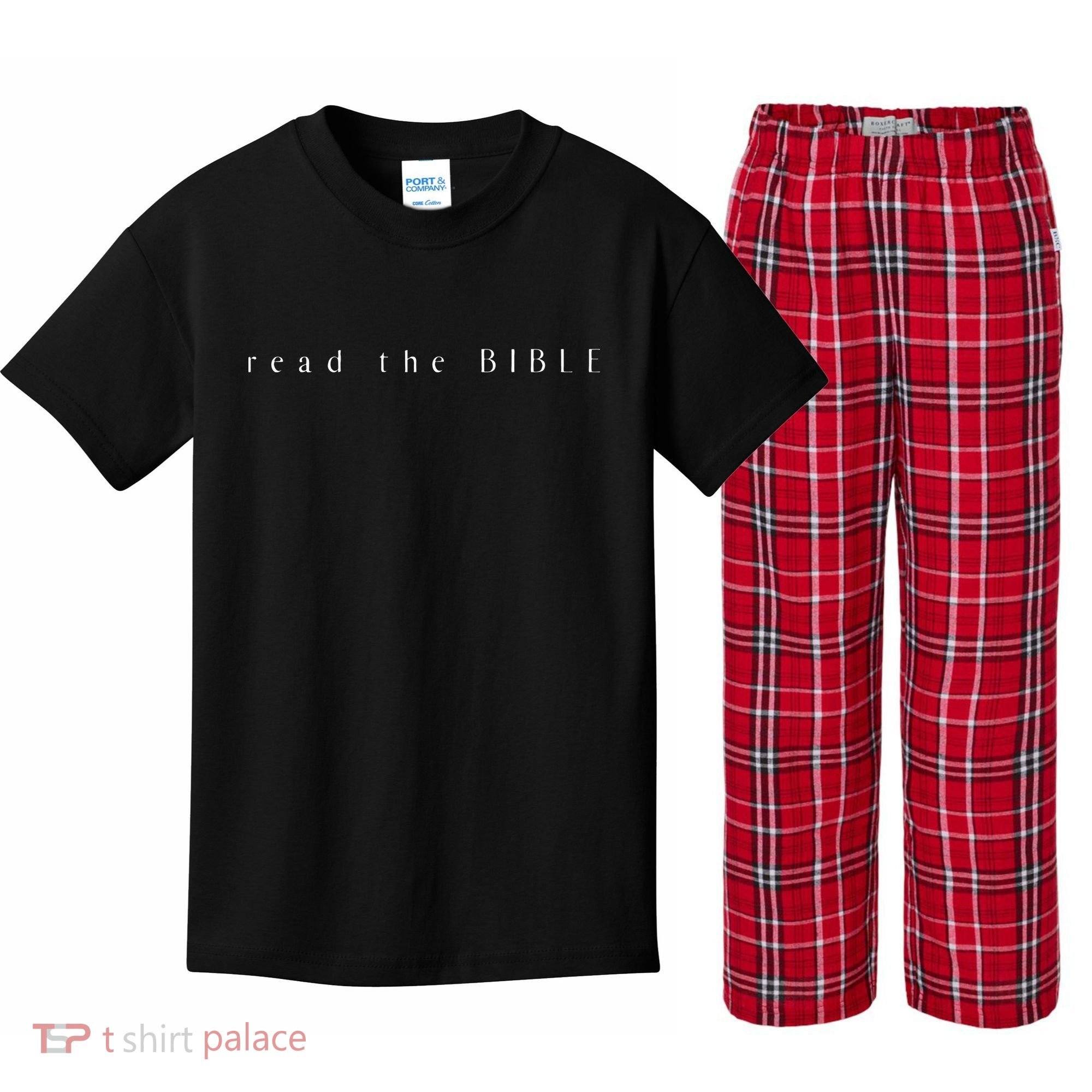 Read The BIBLE By 2415 Kids Plaid Pajama Set