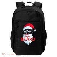 Respect The Beard Santa Claus Funny Christmas Backpack thumb 0