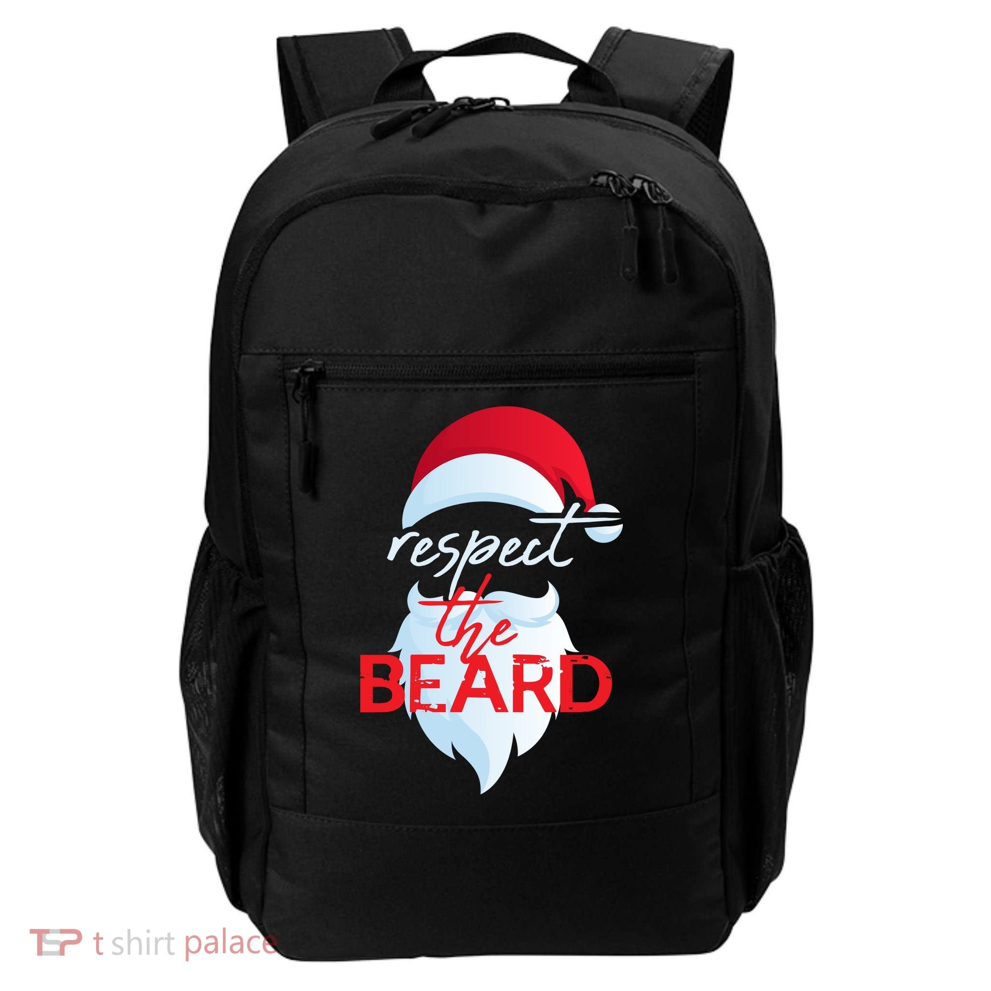 Respect The Beard Santa Claus Funny Christmas Backpack