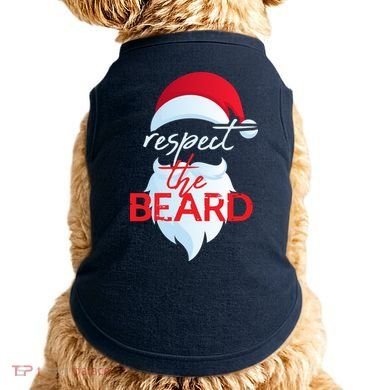 Respect The Beard Santa Claus Funny Christmas Doggie Tank