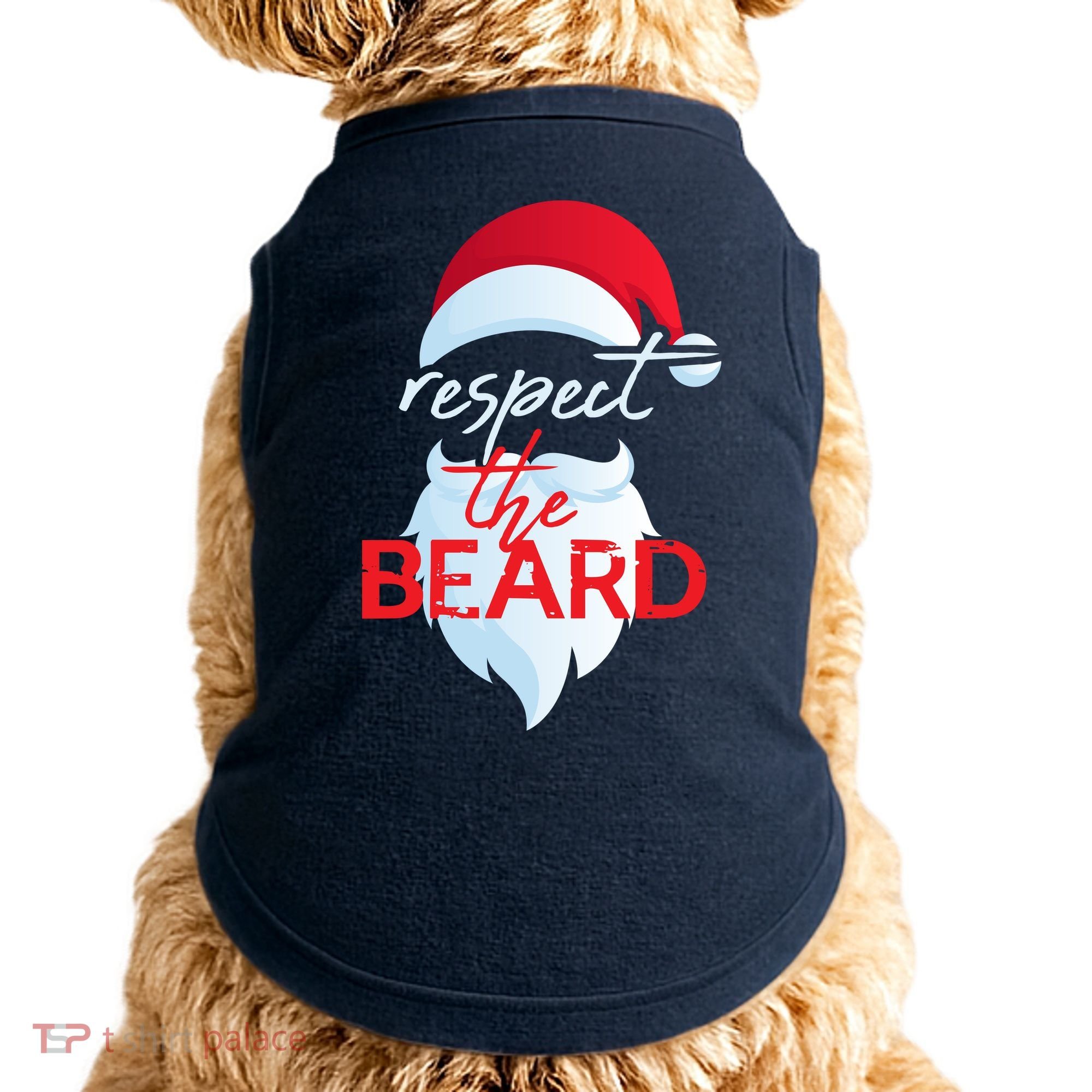 Respect The Beard Santa Claus Funny Christmas Doggie Tank