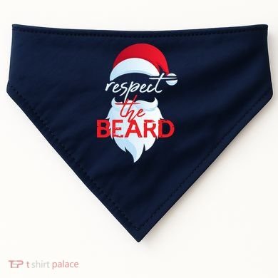 Respect The Beard Santa Claus Funny Christmas USA-Made Doggie Bandana