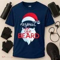 Respect The Beard Santa Claus Funny Christmas Cooling Performance Crew T-Shirt thumb 3
