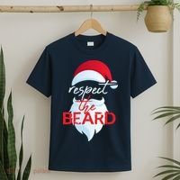 Respect The Beard Santa Claus Funny Christmas T-Shirt thumb 2