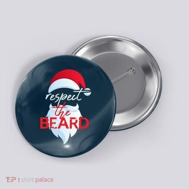 Respect The Beard Santa Claus Funny Christmas Button