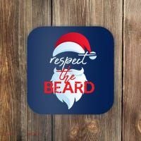 Respect The Beard Santa Claus Funny Christmas Coaster thumb 0