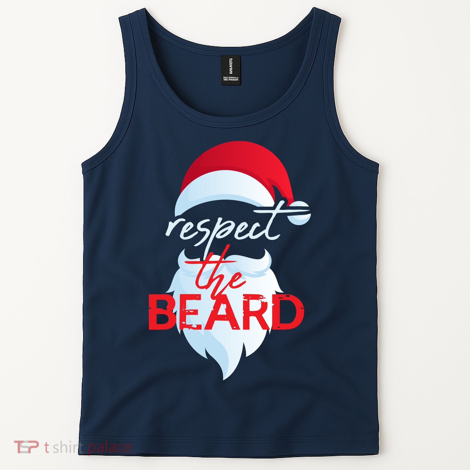 Respect The Beard Santa Claus Funny Christmas Tank Top