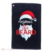 Respect The Beard Santa Claus Funny Christmas Golf Towel thumb 0
