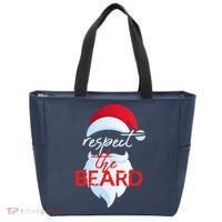 Respect The Beard Santa Claus Funny Christmas Tote Bag thumb 0