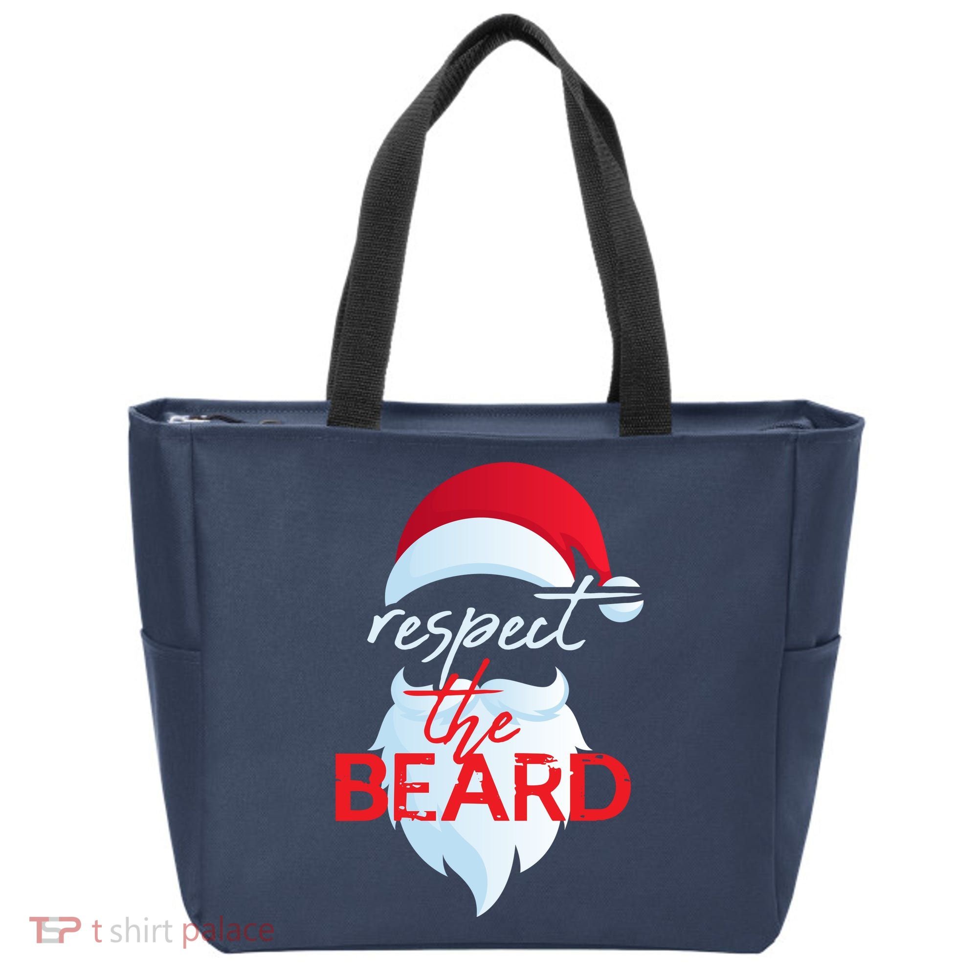 Respect The Beard Santa Claus Funny Christmas Tote Bag