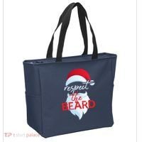 Respect The Beard Santa Claus Funny Christmas Tote Bag thumb 2