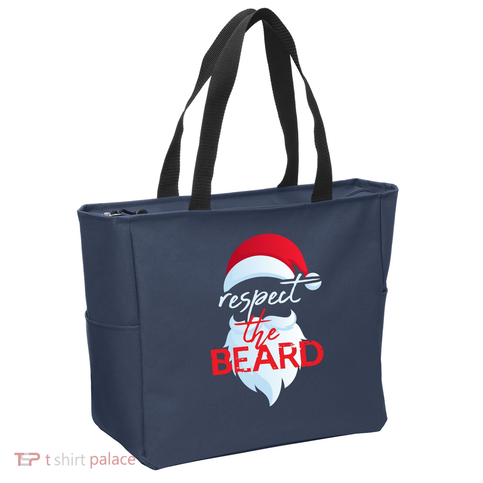 Respect The Beard Santa Claus Funny Christmas Tote Bag