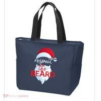 Respect The Beard Santa Claus Funny Christmas Tote Bag thumb 3