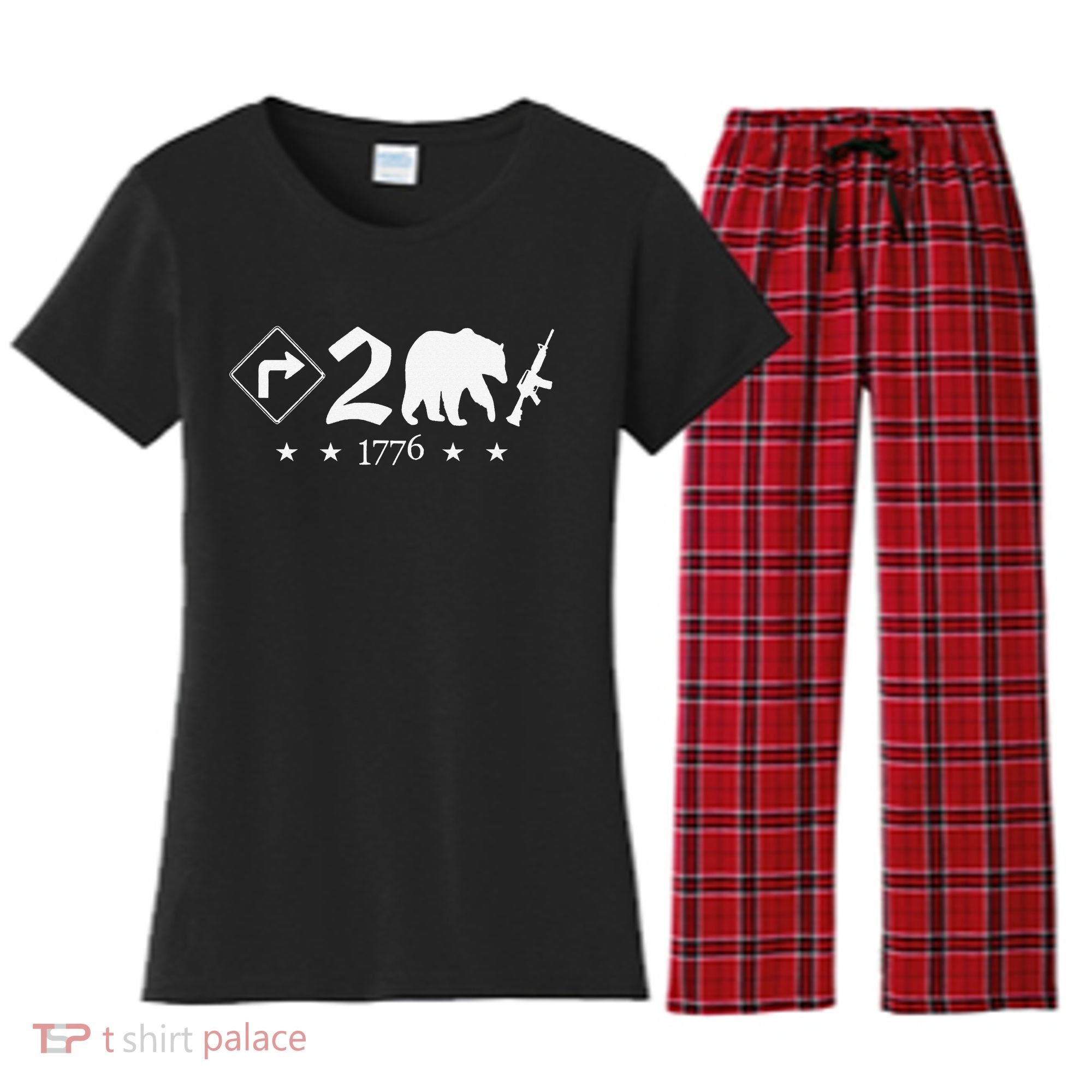 Right To Bear Arms Symbols Pro Guns Gun Rights American Women's Flannel Pajama Set
