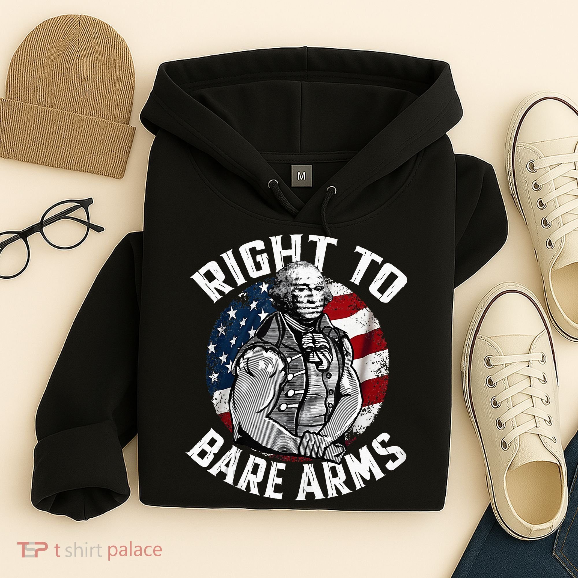 Right To Bare Arms 4th Of July Gym George Washington Hoodie