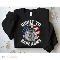 Right To Bare Arms 4th Of July Gym George Washington Sweatshirt thumb 2