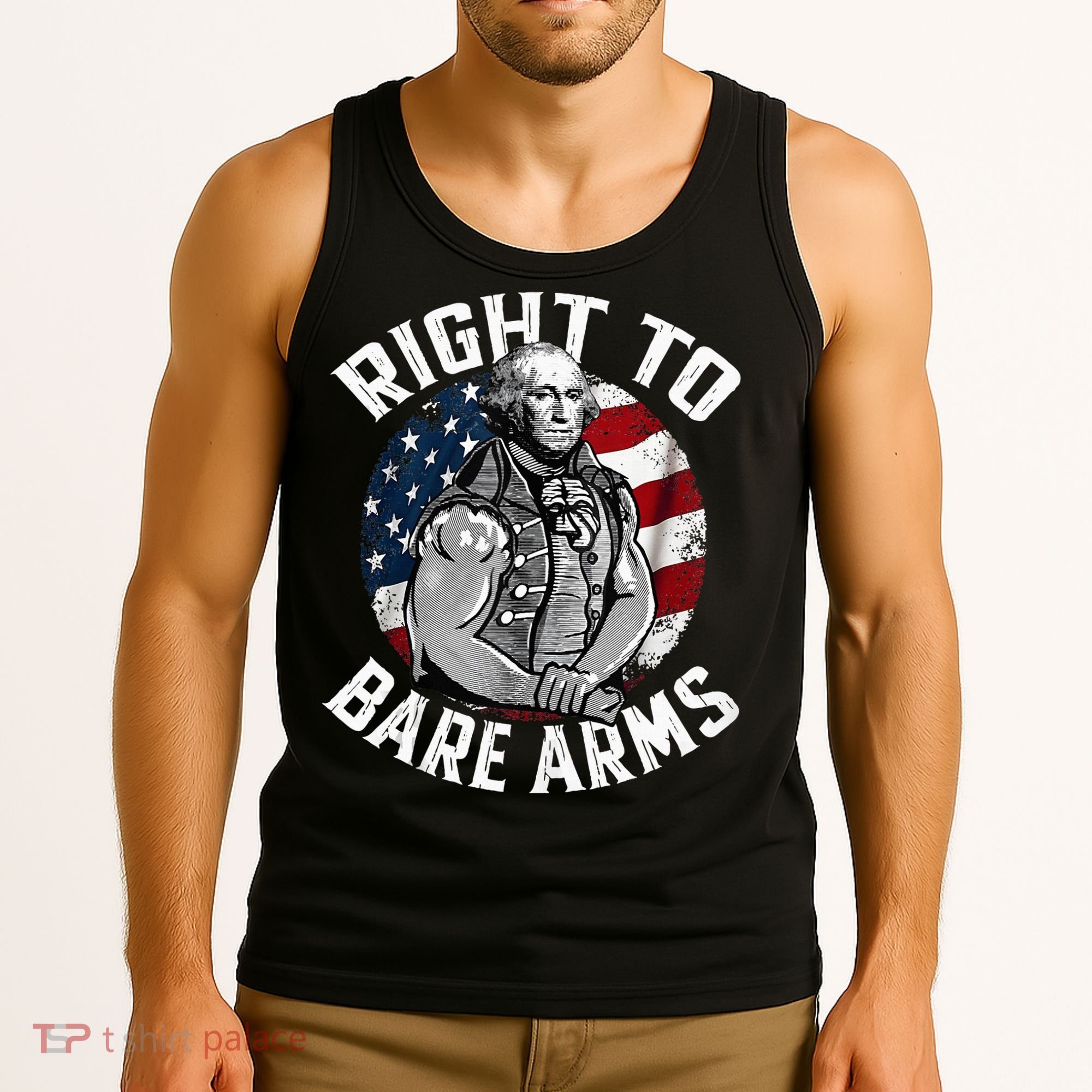 Right To Bare Arms 4th Of July Gym George Washington Tank Top