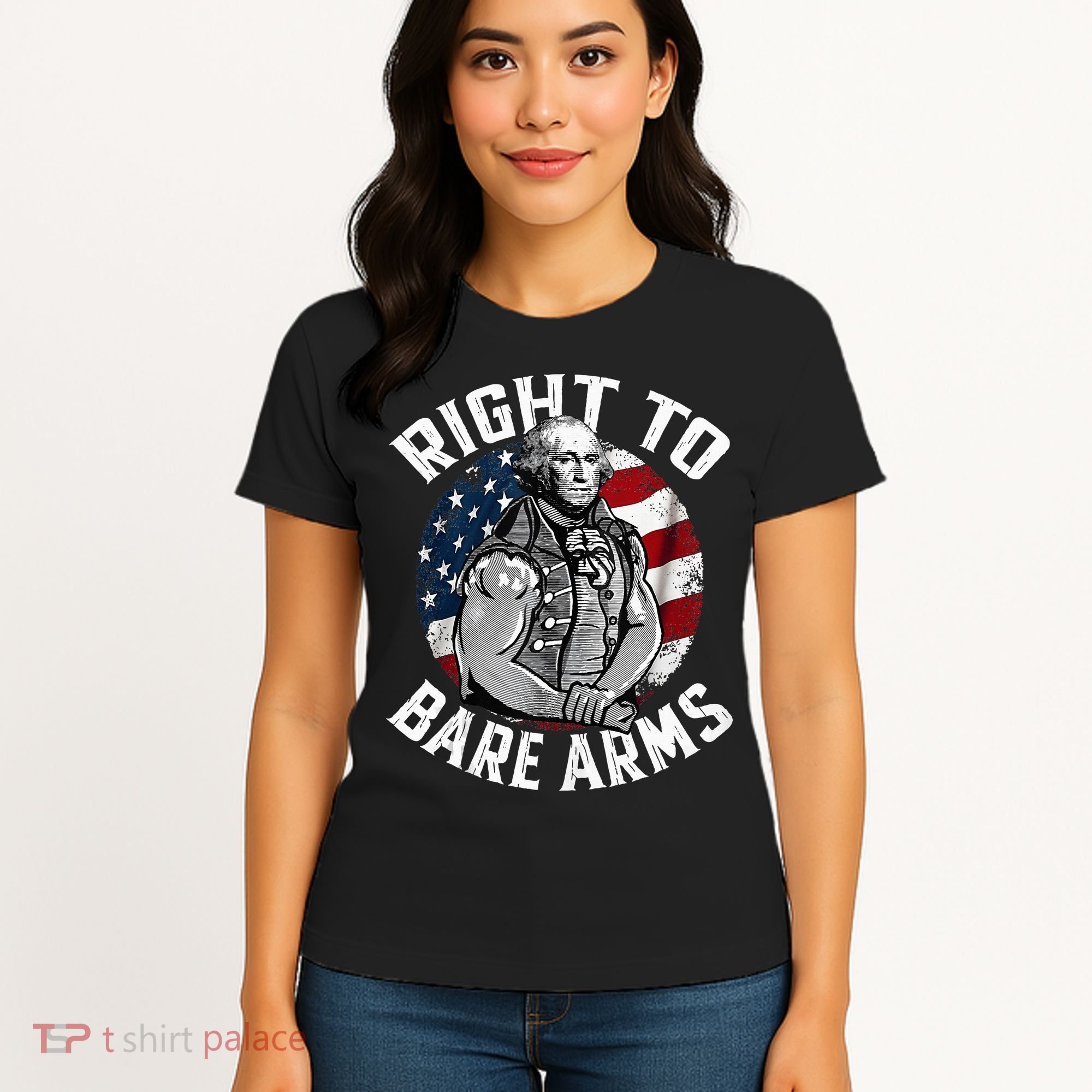 Right To Bare Arms 4th Of July Gym George Washington Women's T-Shirt