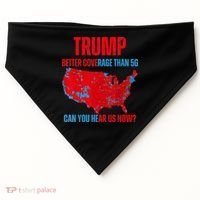 Retro Trump Better Coverage Than 5g Can You Hear Us Now USA-Made Doggie Bandana thumb 0