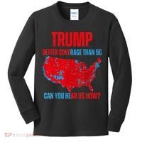 Retro Trump Better Coverage Than 5g Can You Hear Us Now Kids Long Sleeve Shirt thumb 0