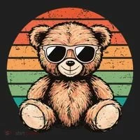 Retro Teddy Bear Casual Cute Women's Sweatshirt thumb 2