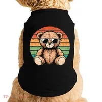 Retro Teddy Bear Casual Cute Doggie Tank thumb 0