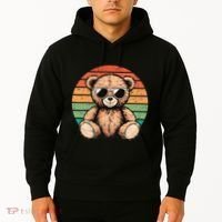 Retro Teddy Bear Casual Cute Hoodie thumb 2