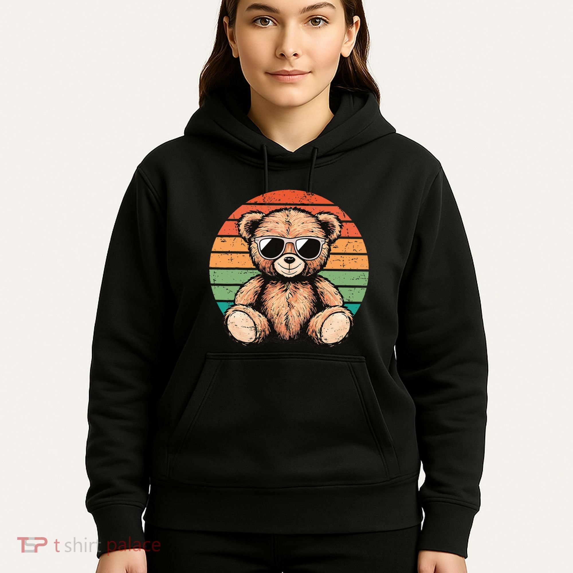 Retro Teddy Bear Casual Cute Hoodie